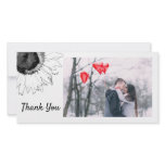 Black and White Sunflower Thank You Photo Card