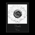 Black and White Sunflower Thank You