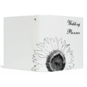 Black and White Sunflower Wedding 1.5 Inch binder
