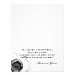 Black and White Sunflower Wedding Charity Favor Personalized Announcements
