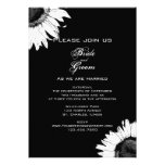 Black and White Sunflower Wedding Invitation