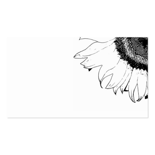 Black and White Sunflower Wedding Place Card Business Card Template (back side)