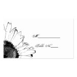 Black and White Sunflower Wedding Place Card Business Card Template
