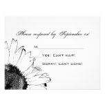 Black and White Sunflower Wedding Response Card Personalized Invitations