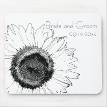 Black and White Sunflower Wedding usepad