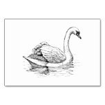 Black and White Swan Table Card