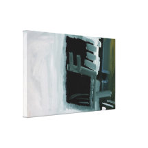 Black and White Swiped Abstract Painting Printed Canvas Print