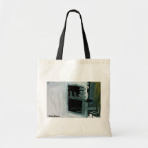 Black and White Swiped Abstract Printed Tote Bag