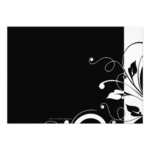 Black and White Swirl Corporate Party Invitation