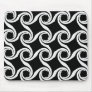 Black and White Swirl Pattern Mousepad