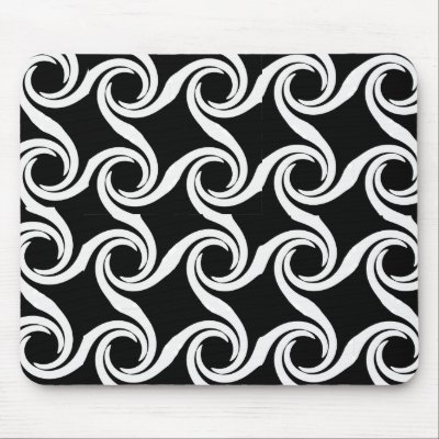 Black and White Swirl Pattern Mousepad by JKdesigns