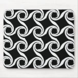 Black and White Swirl Pattern Mousepad