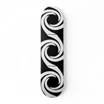 Black and White Swirl Skateboard