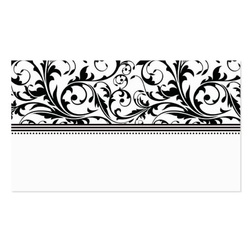 Black and White Swirl Thank You Card Business Cards (back side)