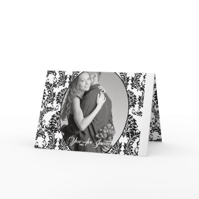 Black and White Swirl Wedding - Greeting Cards by samack