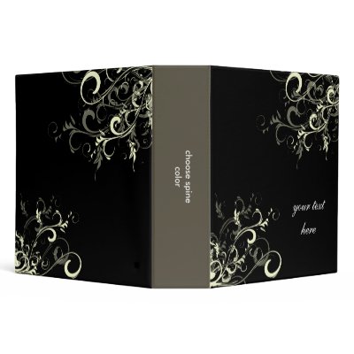 Black and white swirls 3 ring binder