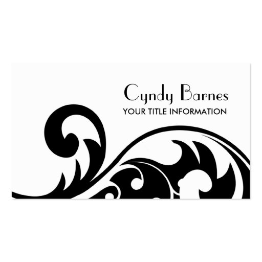 Black and White Swirls Business Card