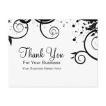 Black and White Swirls :: Business Postcard Templa