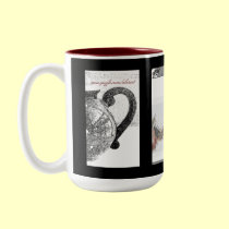 Black and White Teapots and Fans mugs