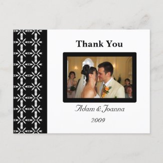 Black and White Thank You Card postcard