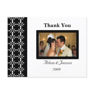 Black and White Thank You Card postcard