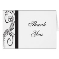 Black and White Thank You Note Card