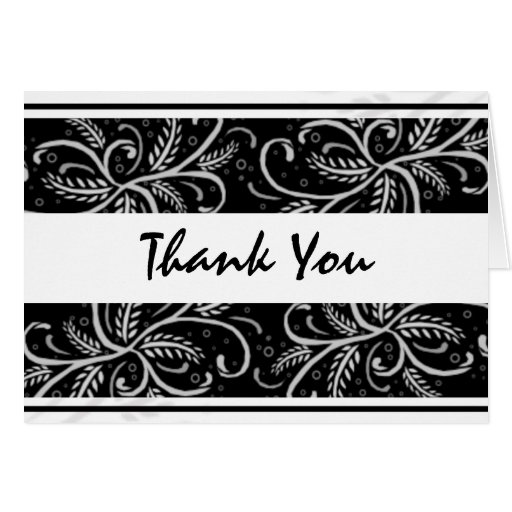 Black And White Thank You Note Cards | Zazzle