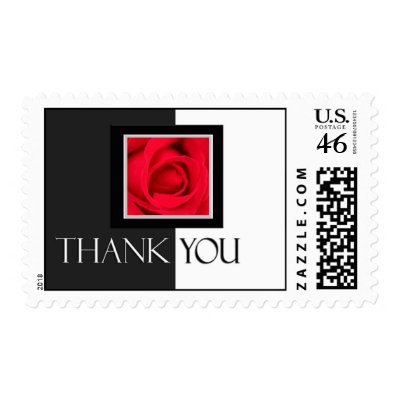 Black and white Thank you postage