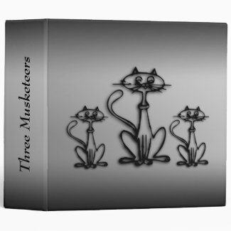 Black and White Three Cats Personalized Binder