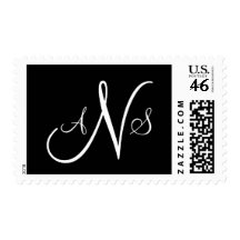 Black and White Three Letter Monogram Stamp