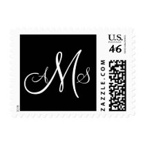 Black and White Three Letter Monogram Stamp