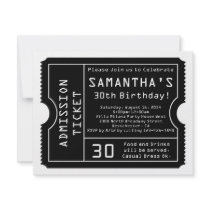 Black and White Ticket Invitation, Digital Style