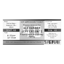 Black and White Ticket Invitations