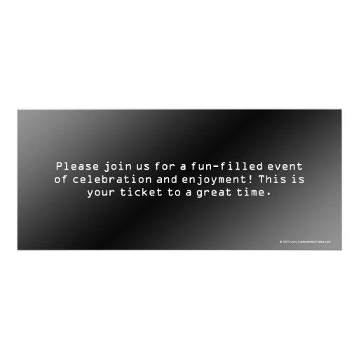 Black and White Ticket Invitations