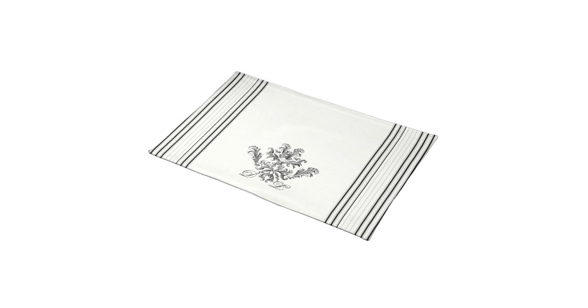 Black and White Ticking Stripes Placemat Zazzle
