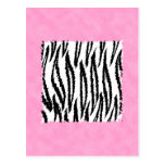 Black and White Tiger Print Pattern. Post Card