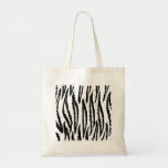 Black and White Tiger Print Pattern. Tote Bags