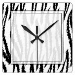 Black and White Tiger Print. Tiger Pattern. Wallclock