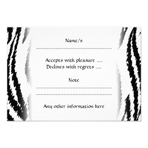 Black and White Tiger Print. Tiger Pattern. Personalized Announcement