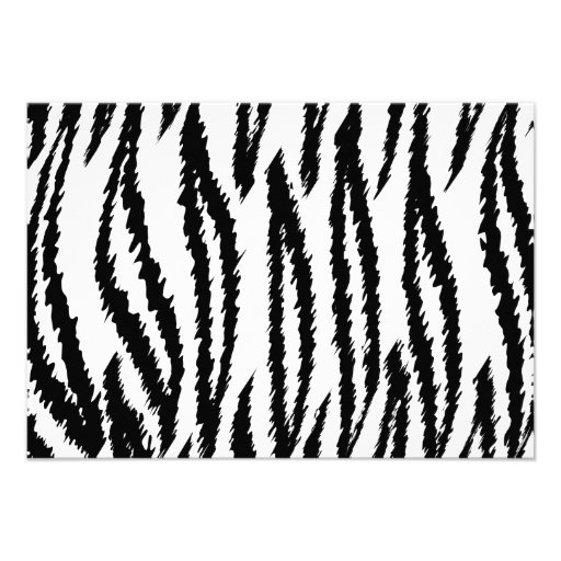 Black and White Tiger Print. Tiger Pattern. Personalized Announcement