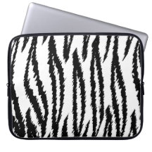Black and White Tiger Print. Tiger Pattern. Laptop Computer Sleeves