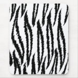 Black and White Tiger Print. Tiger Pattern. Mousepad