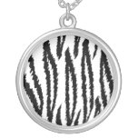 Black and White Tiger Print. Tiger Pattern. Necklace