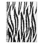 Black and White Tiger Print. Tiger Pattern. Spiral Note Book
