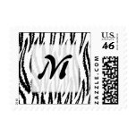 Black and White Tiger Print. Tiger Pattern. Postage Stamp