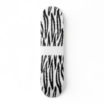 Black and White Tiger Print. Tiger Pattern. Skate Board