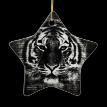 Black and White Tiger Vintage Ornaments ornaments