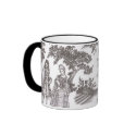 Black and White Toile Print Coffee Mug mug