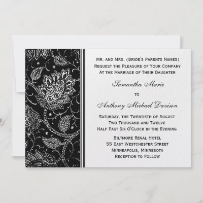 Black and White Toile Wedding Invitations by cutencomfy