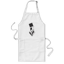 Black and White Top Hat Man aprons